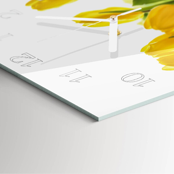 Wanduhr quadratisch Tulpen