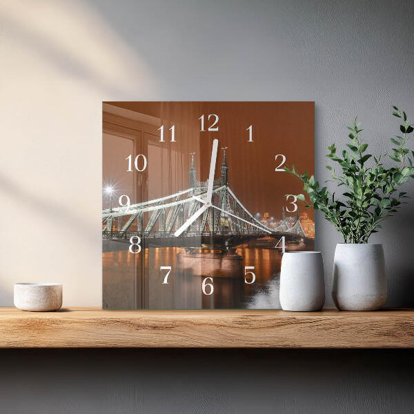 Wanduhr quadratisch Brücke