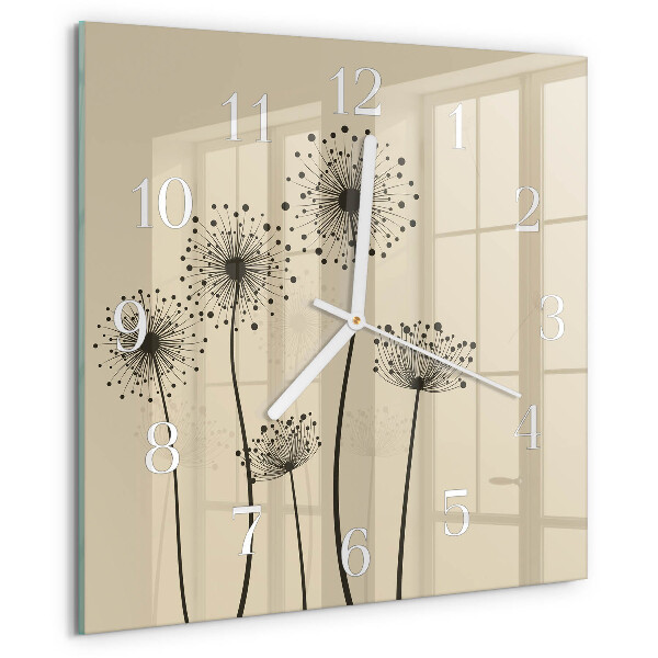 Wanduhr quadratisch Blumen