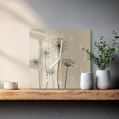 Wanduhr quadratisch Blumen