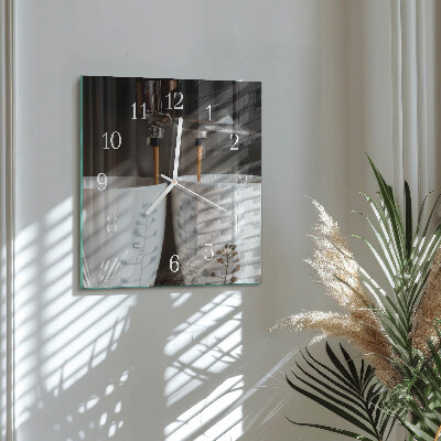 Wanduhr quadratisch Kaffeemaschine