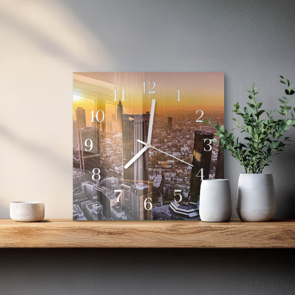 Wanduhr quadratisch Sonnenuntergang