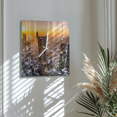 Wanduhr quadratisch Sonnenuntergang