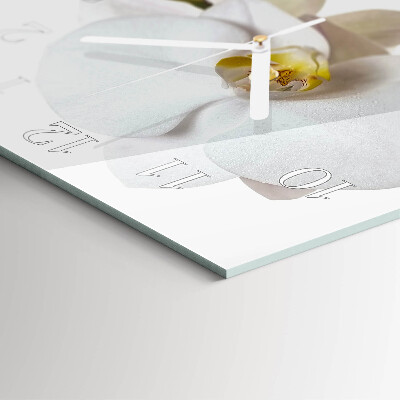 Wanduhr quadratisch Orchidee