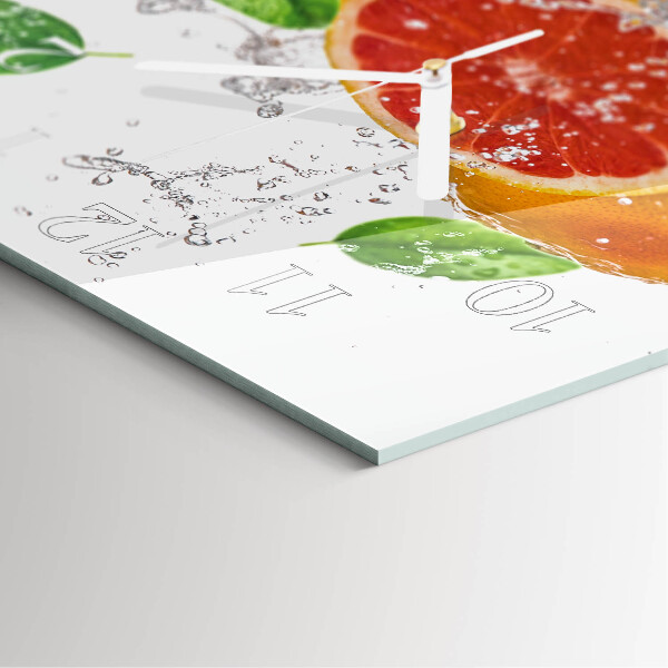 Wanduhr quadratisch Grapefruit