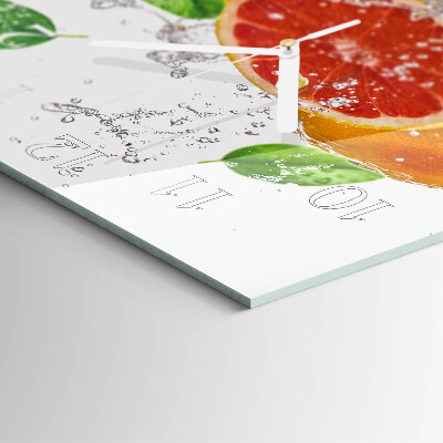 Wanduhr quadratisch Grapefruit
