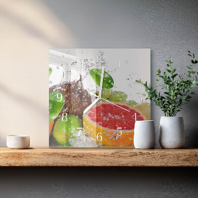 Wanduhr quadratisch Obst