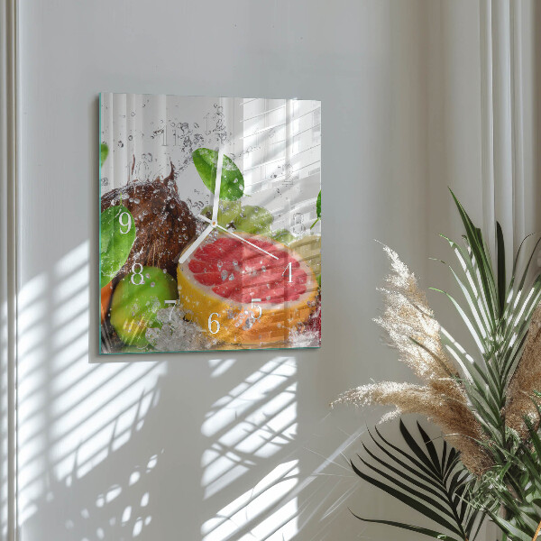 Wanduhr quadratisch Obst