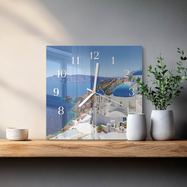 Wanduhr quadratisch Santorini