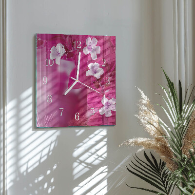 Wanduhr quadratisch Blumen