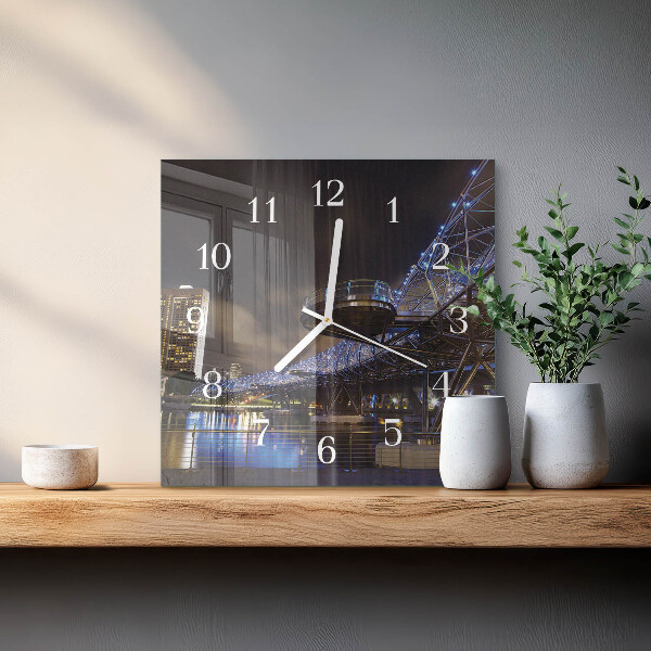 Wanduhr quadratisch Nacht