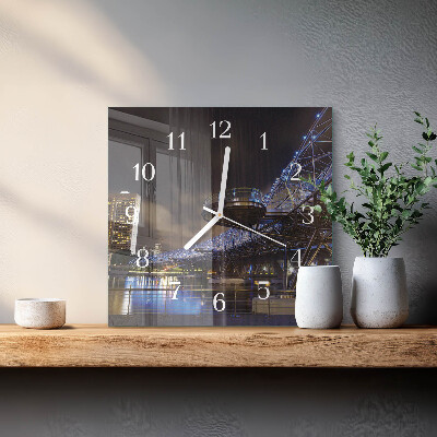 Wanduhr quadratisch Nacht
