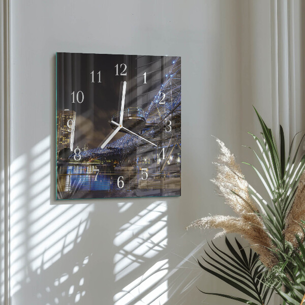 Wanduhr quadratisch Nacht