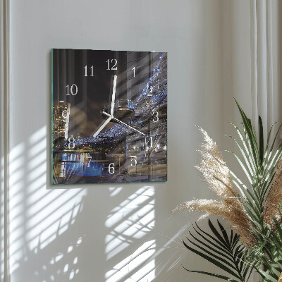 Wanduhr quadratisch Nacht