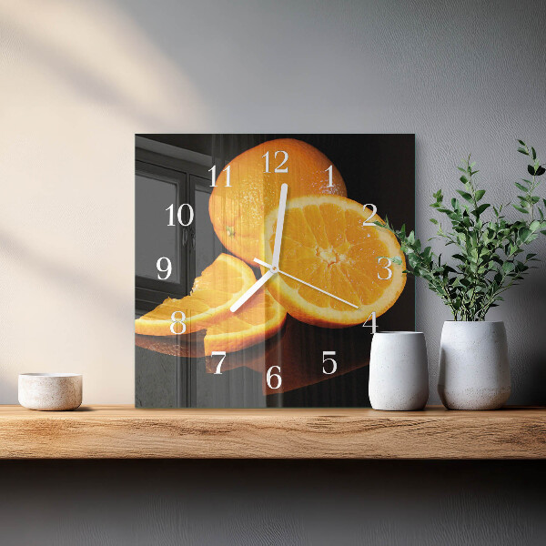Wanduhr quadratisch Orangen