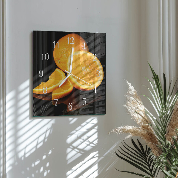Wanduhr quadratisch Orangen