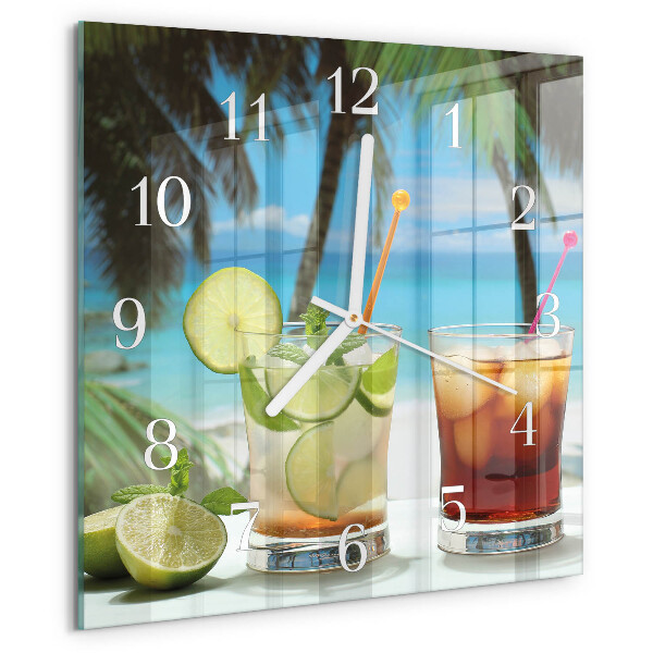 Wanduhr quadratisch Cocktail