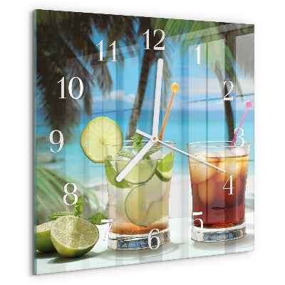 Wanduhr quadratisch Cocktail