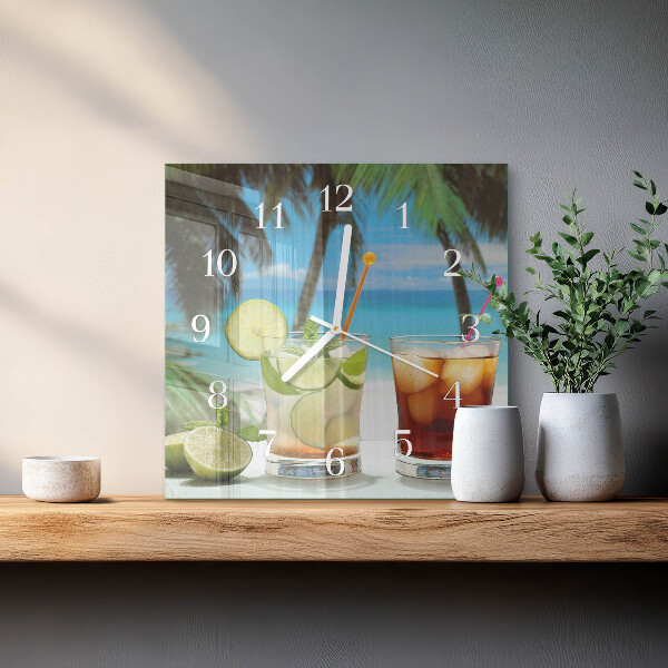 Wanduhr quadratisch Cocktail