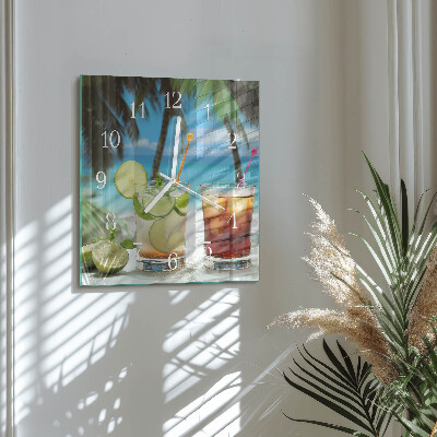Wanduhr quadratisch Cocktail