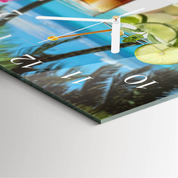 Wanduhr quadratisch Cocktail