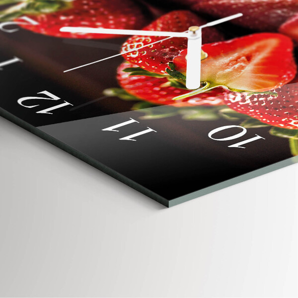 Wanduhr quadratisch Erdbeeren