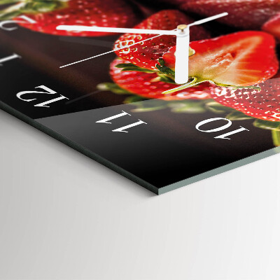 Wanduhr quadratisch Erdbeeren