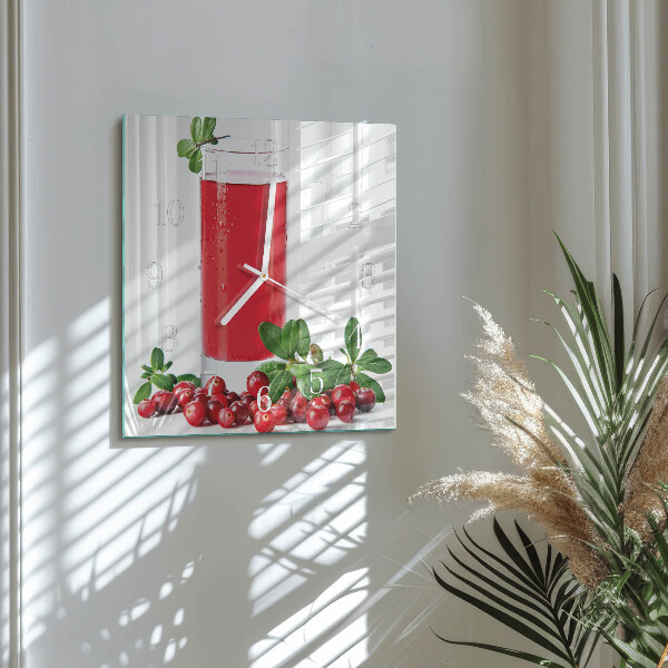 Wanduhr quadratisch Cranberries