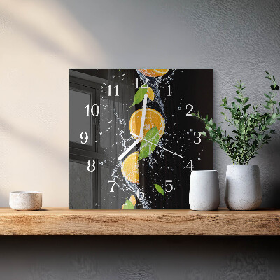 Wanduhr quadratisch Orangen