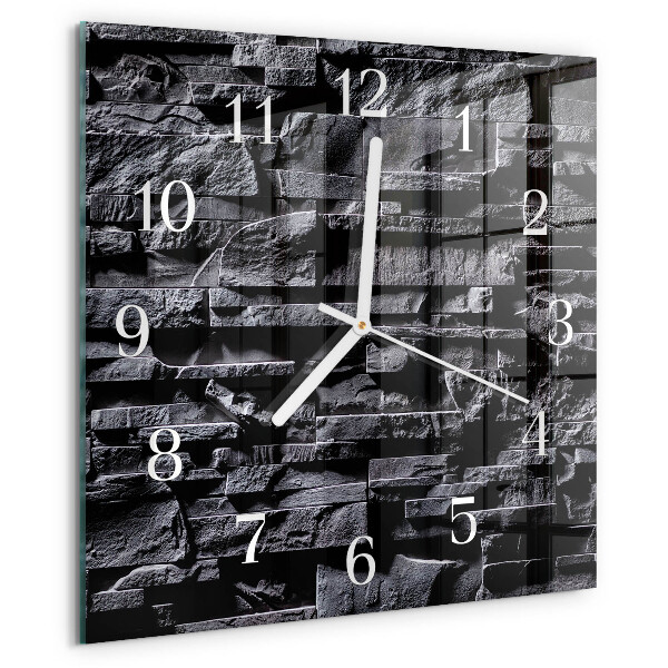 Wanduhr quadratisch Steine