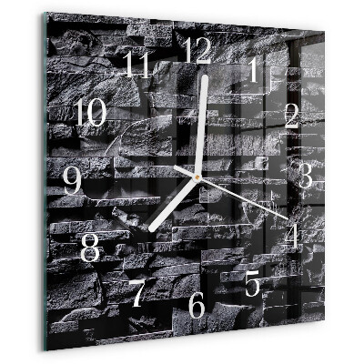 Wanduhr quadratisch Steine