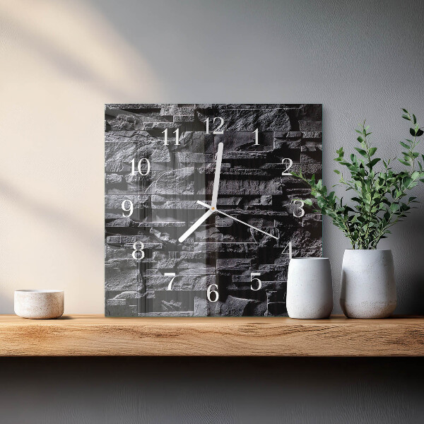 Wanduhr quadratisch Steine