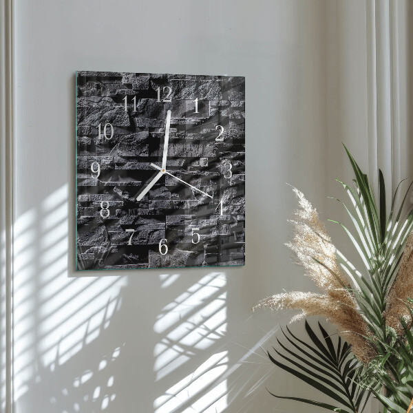 Wanduhr quadratisch Steine