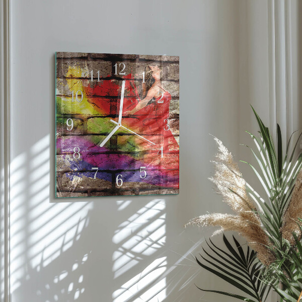Wanduhr quadratisch Ziegel
