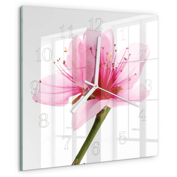 Wanduhr quadratisch Blume