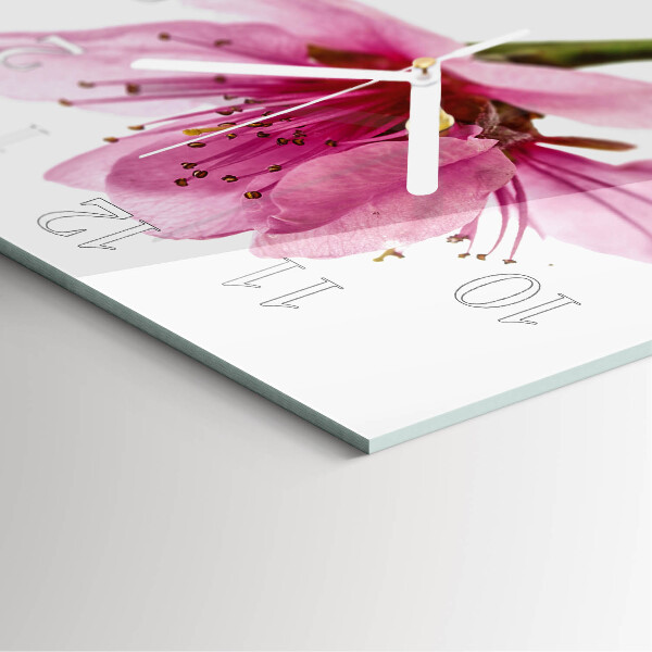 Wanduhr quadratisch Blume