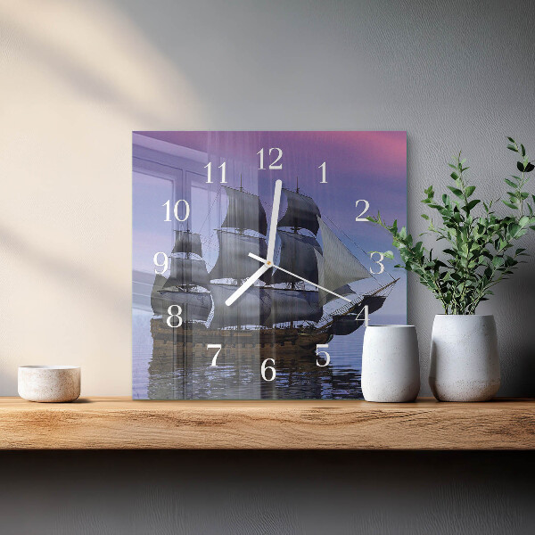 Wanduhr quadratisch Segeln