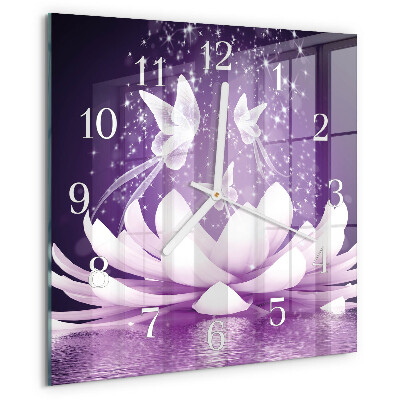Wanduhr quadratisch Blume