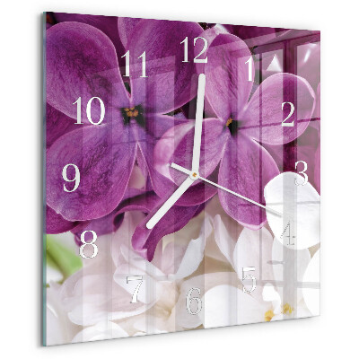 Wanduhr quadratisch Blumen