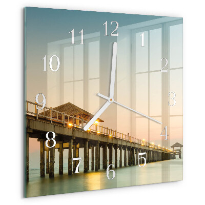 Wanduhr quadratisch Holzsteg