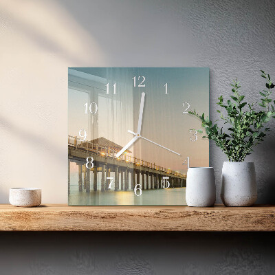 Wanduhr quadratisch Holzsteg