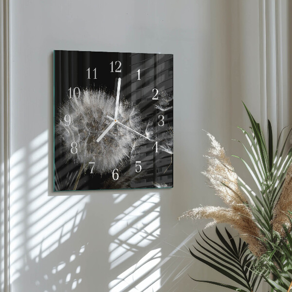 Wanduhr quadratisch Löwenzahn