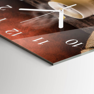 Wanduhr quadratisch Kaffee