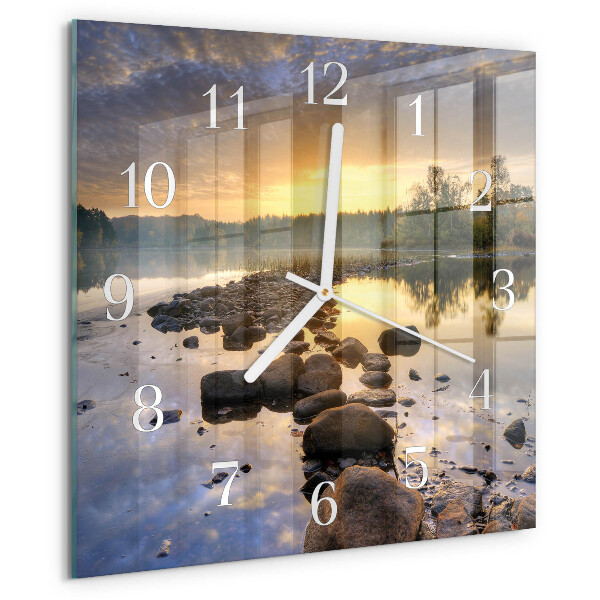 Wanduhr quadratisch Natura-See
