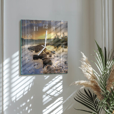 Wanduhr quadratisch Natura-See
