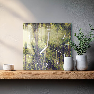 Wanduhr quadratisch Palmen