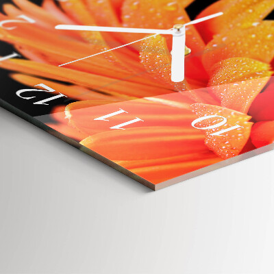 Wanduhr quadratisch Gerbera