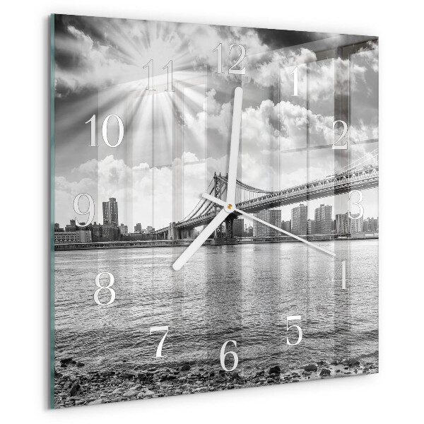 Wanduhr quadratisch Brücke