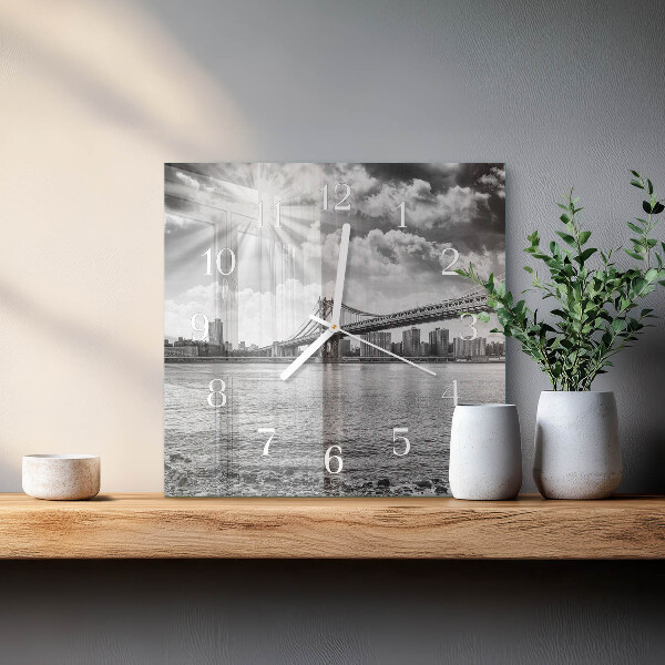 Wanduhr quadratisch Brücke