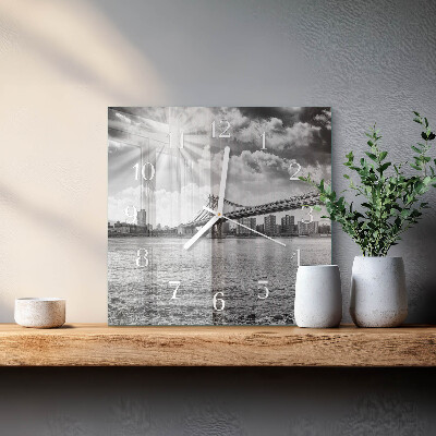 Wanduhr quadratisch Brücke